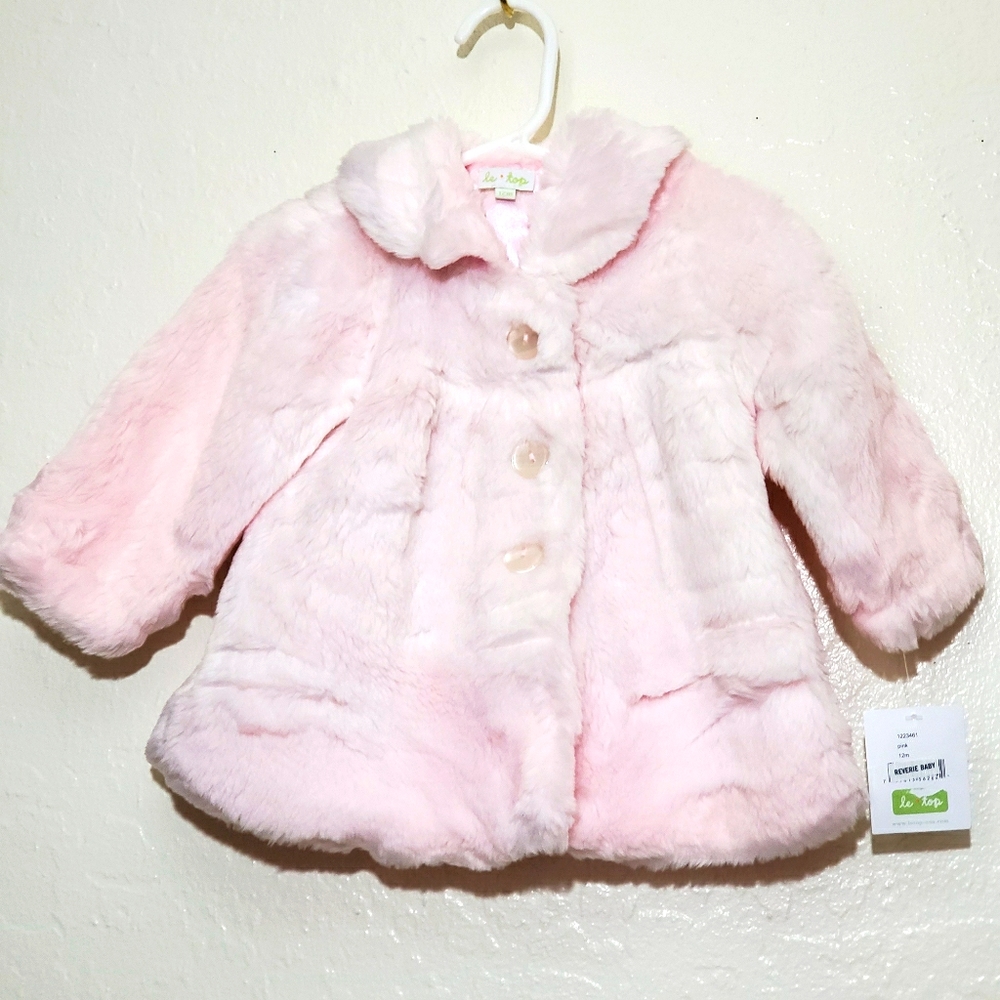Le Top Pink Faux Fur Coat